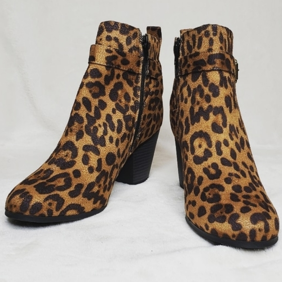 leopard booties wide width